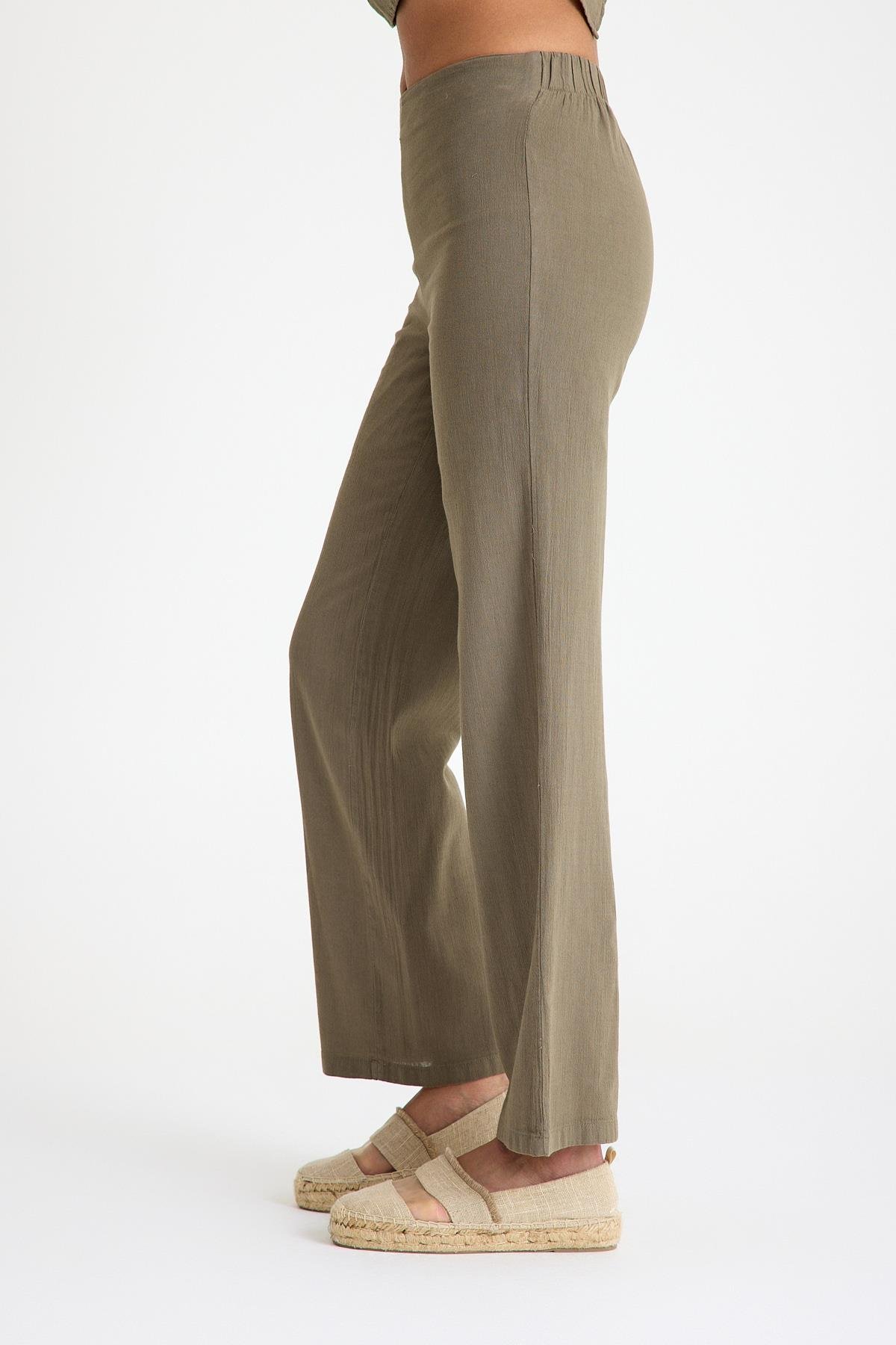 Boru Paça Pantolon - Açık Haki