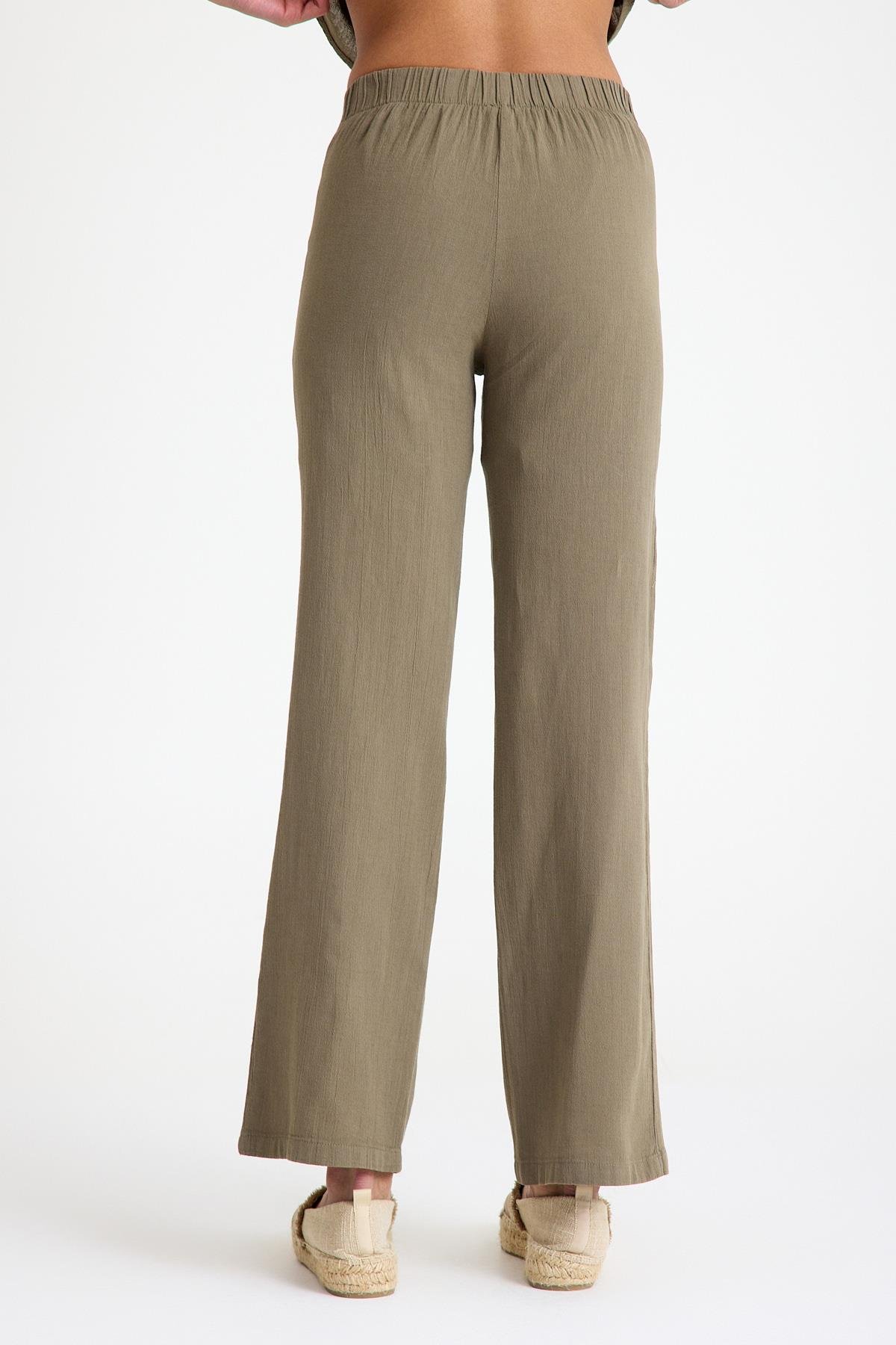 Boru Paça Pantolon - Açık Haki