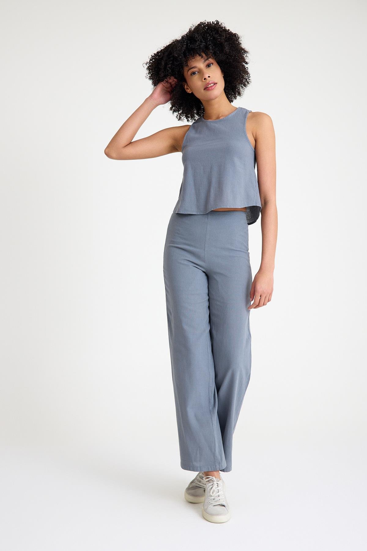 Boru Paça Pantolon - Füme