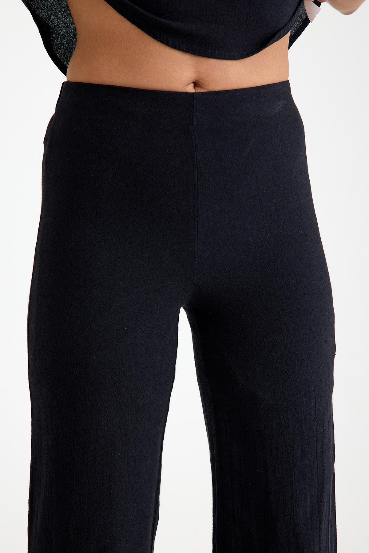 Boru Paça Pantolon - Siyah