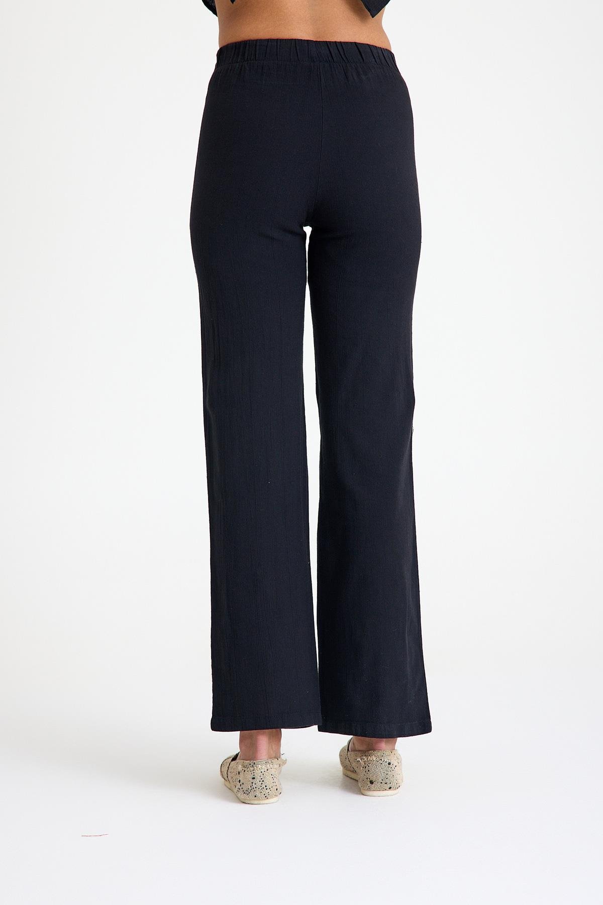 Boru Paça Pantolon - Siyah