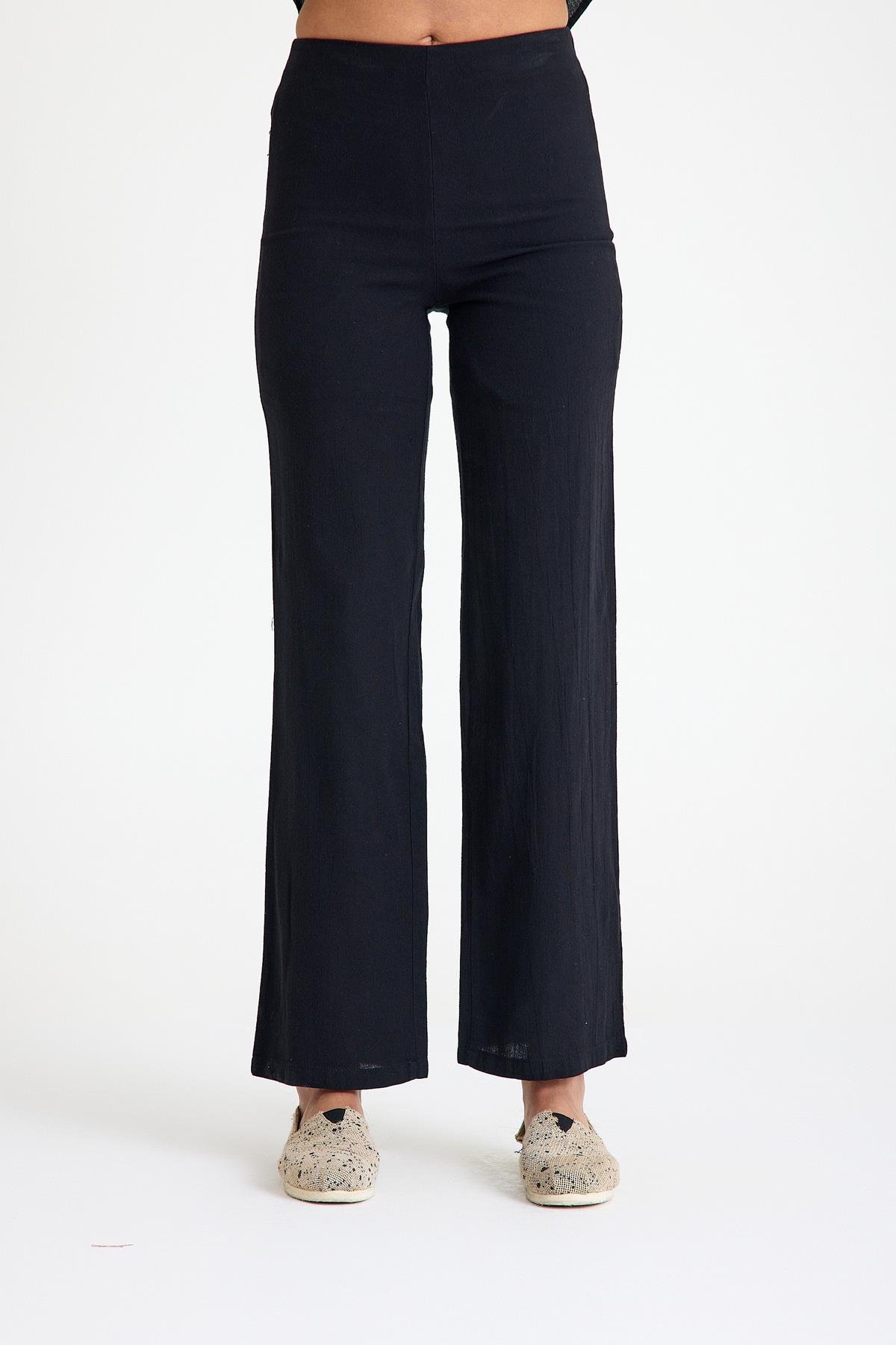 Boru Paça Pantolon - Siyah