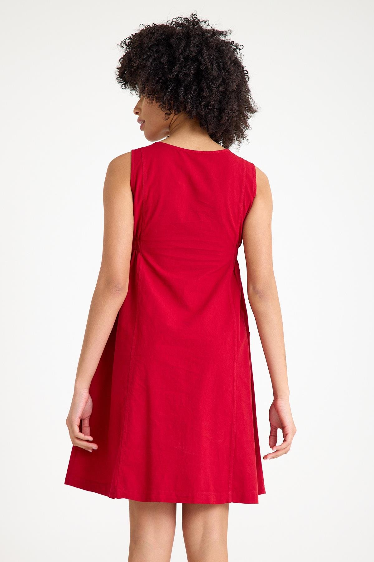 Büyük Cepli Elbise - Bordo