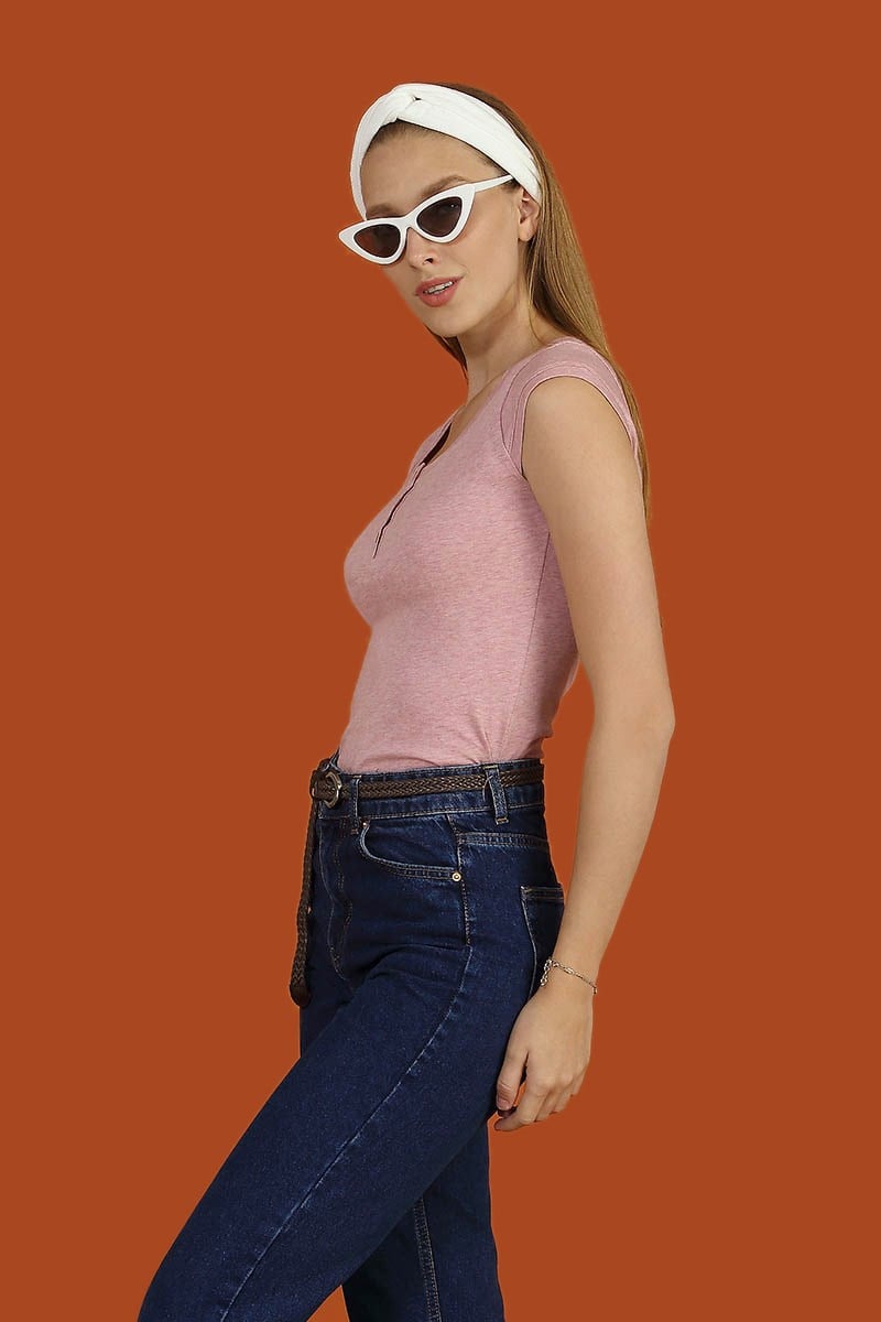 Dekoratif Düğmeli Body