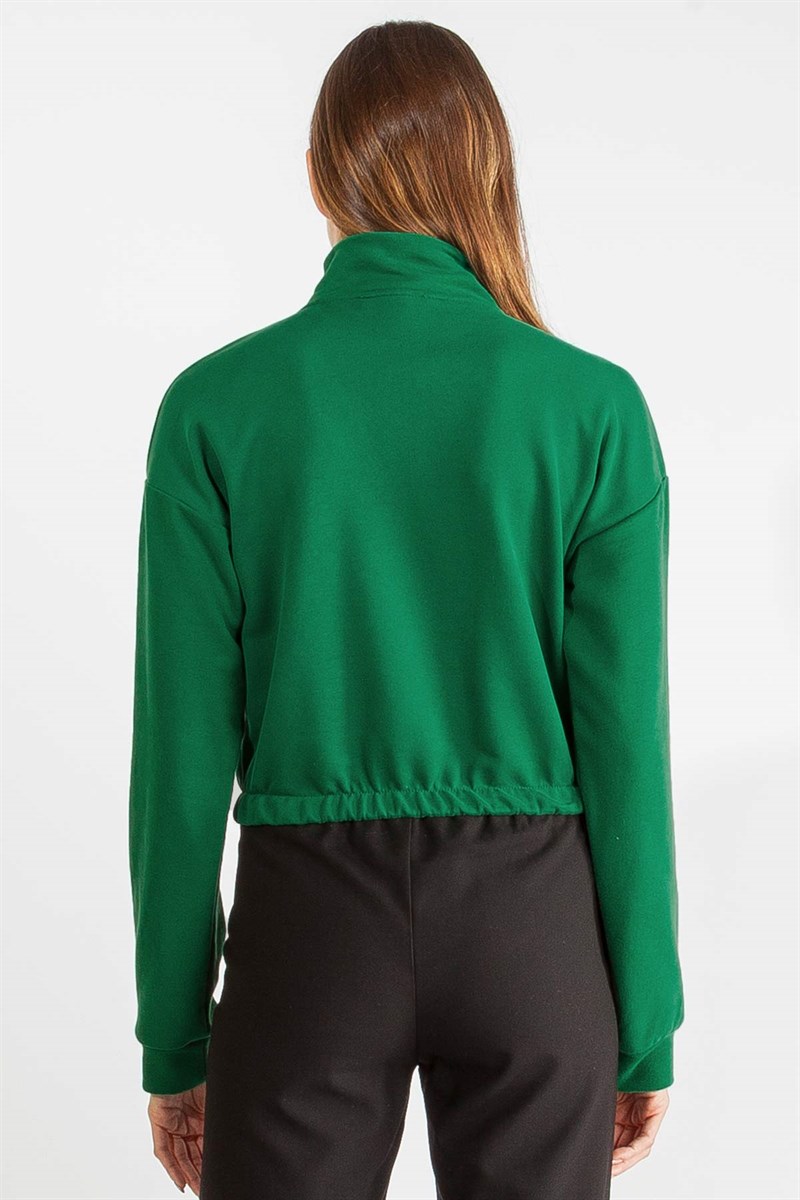 Dik Yaka Sweatshirt - Yeşil