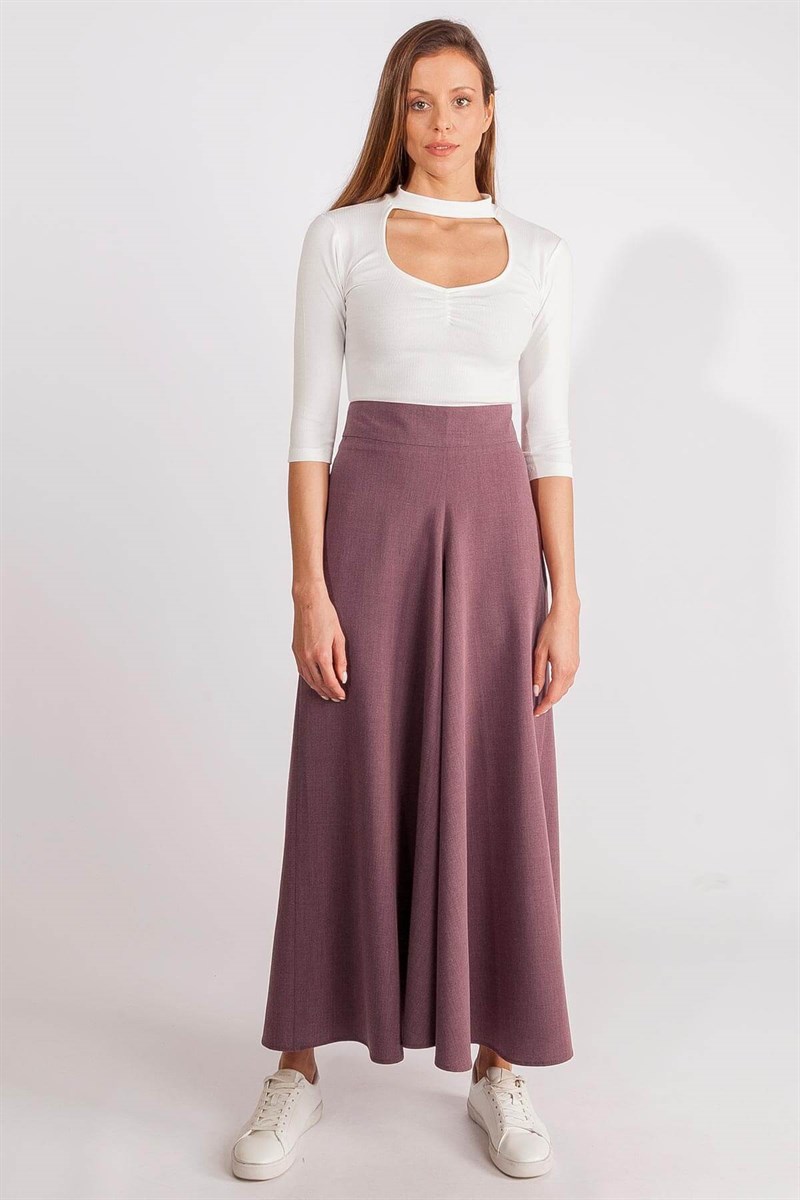 Geniş Paçalı Pantolon - Bordo