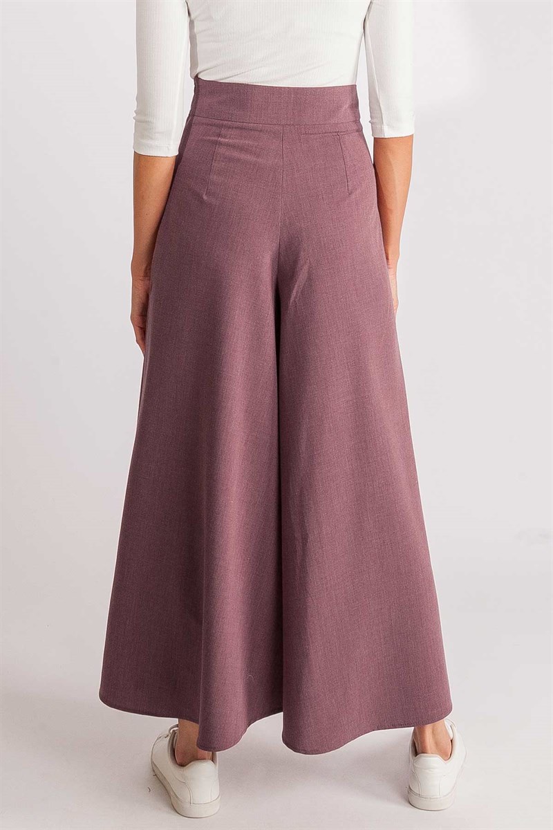 Geniş Paçalı Pantolon - Bordo