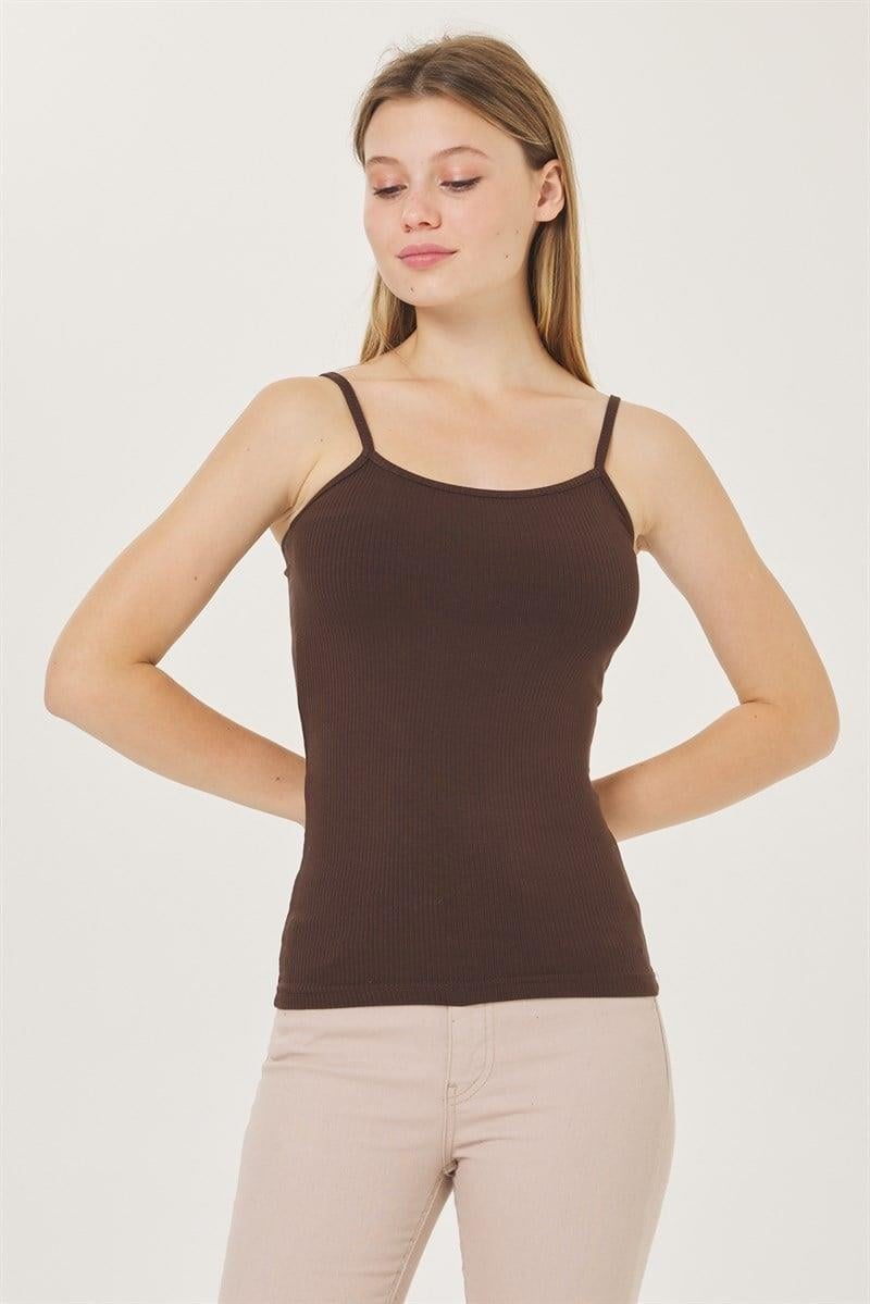 İnce Askılı Atlet - Kahverengi