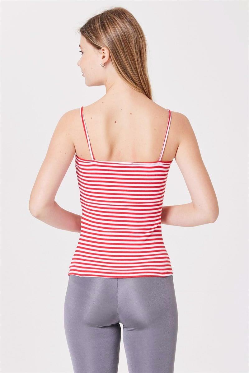 İnce Askılı Atlet- Narçiçeği Çizgili