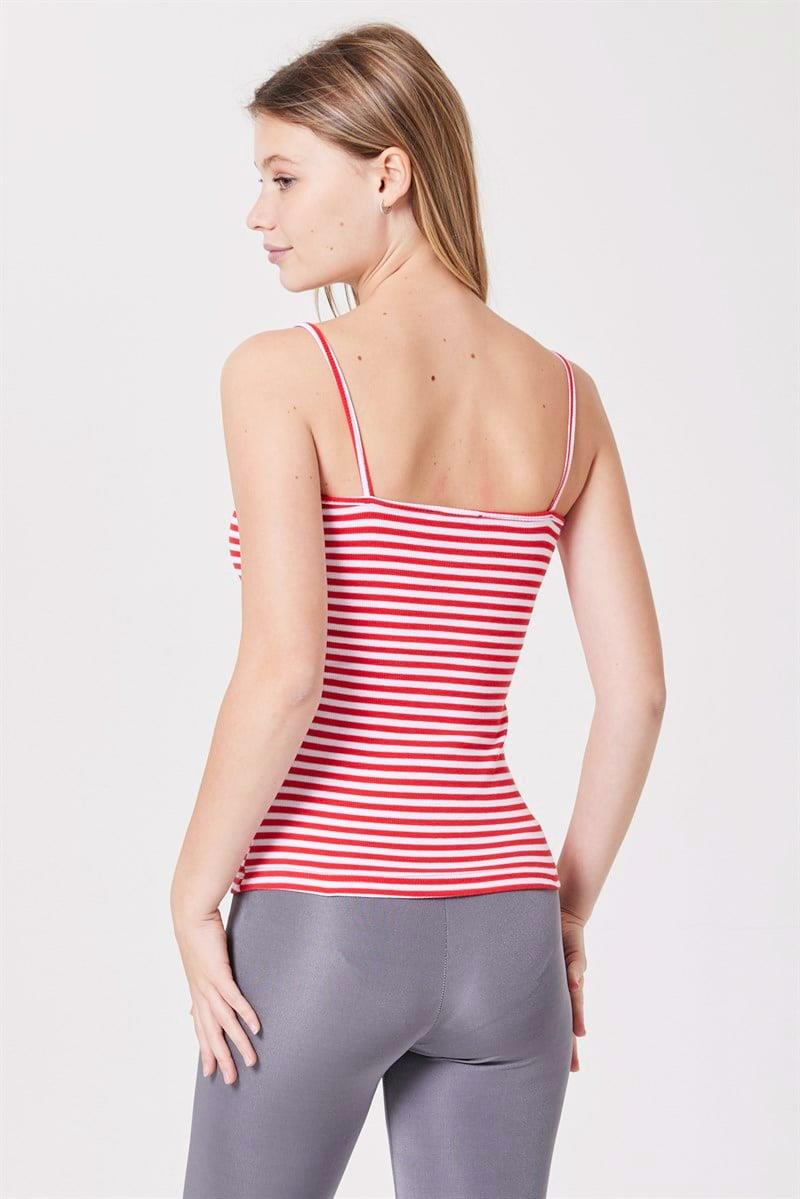 İnce Askılı Atlet- Narçiçeği Çizgili