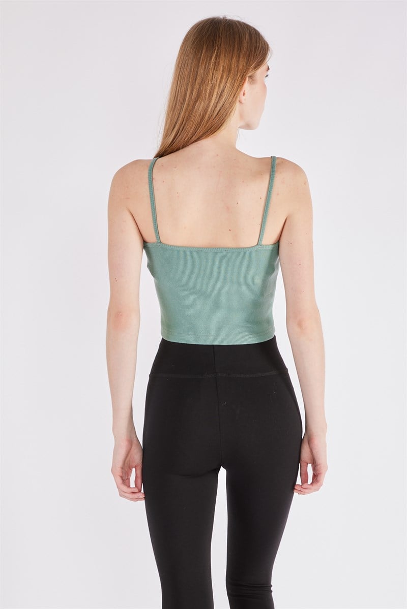 İnce Askılı Crop - Mint