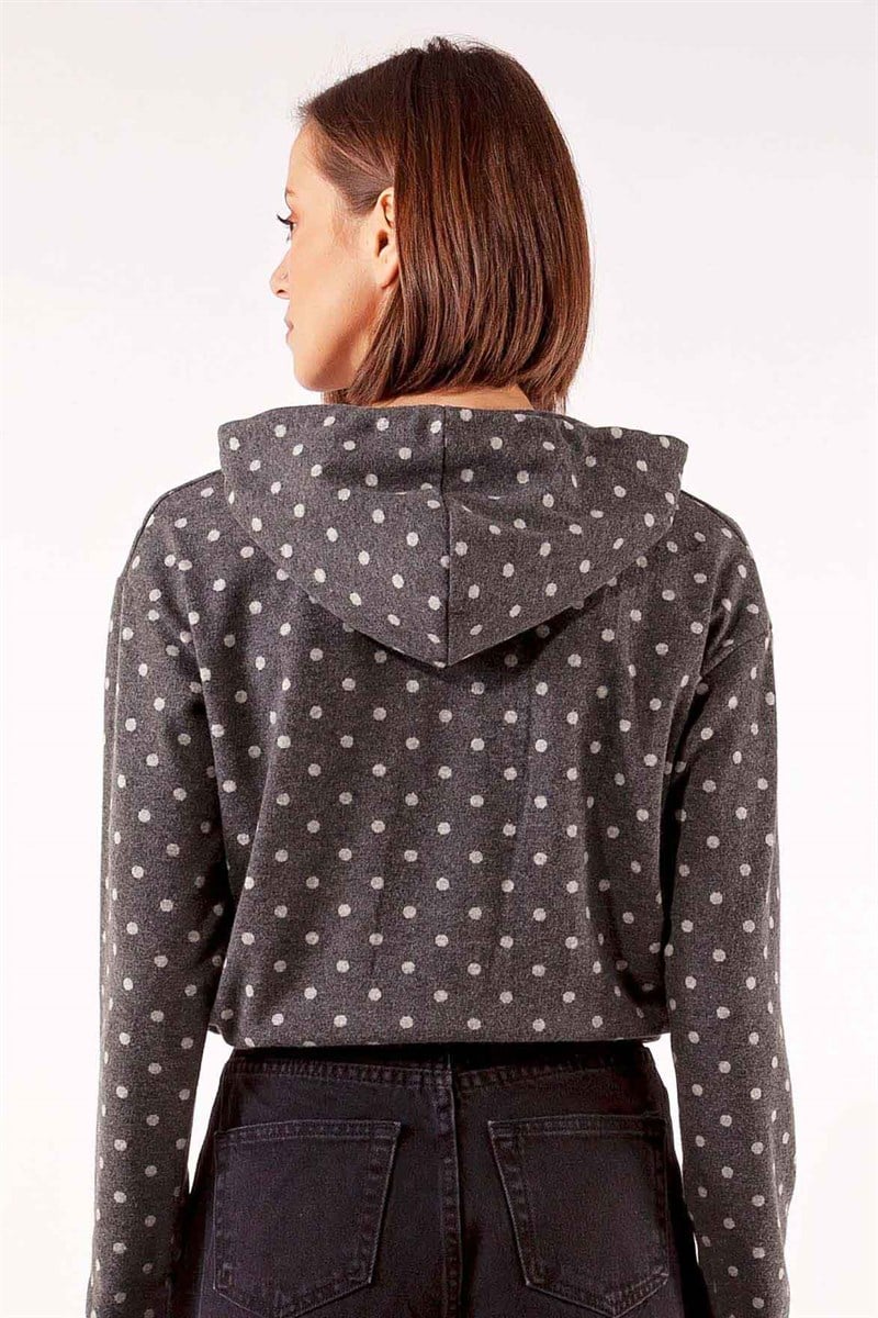 Kapüşonlu Sweatshirt - Antrasit Puanlı