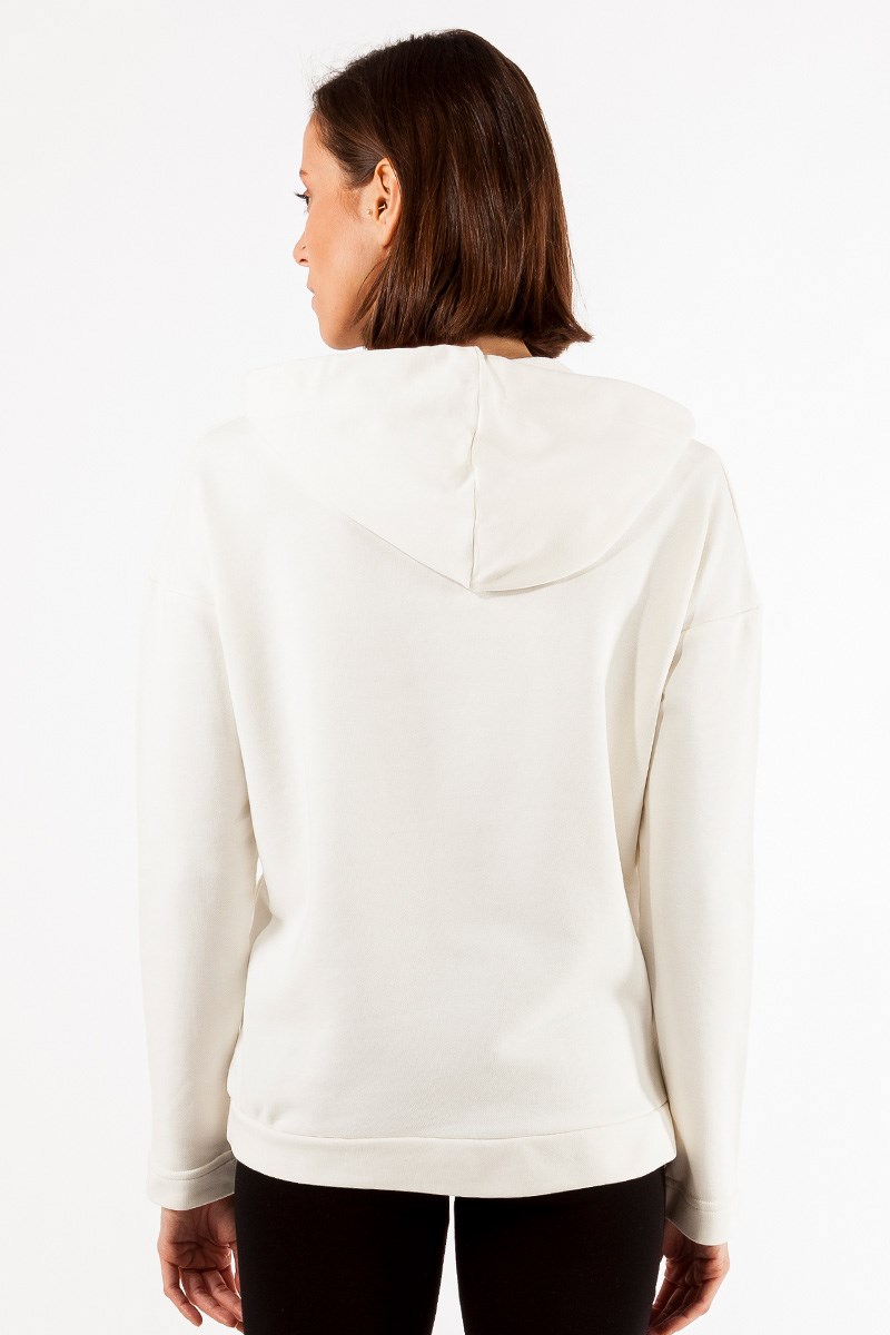 Kapüşonlu Sweatshirt - Ekru