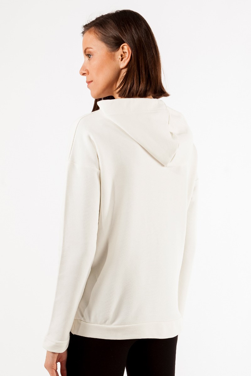 Kapüşonlu Sweatshirt - Ekru