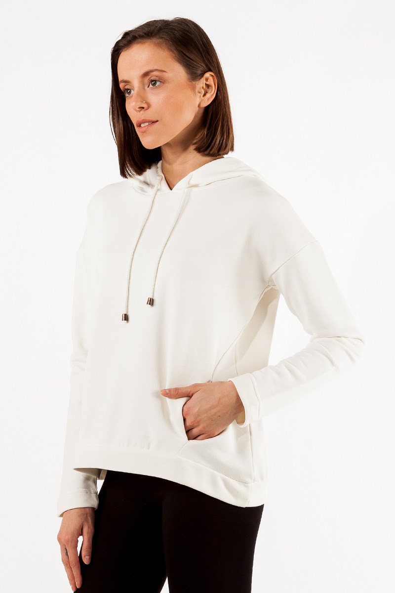 Kapüşonlu Sweatshirt - Ekru