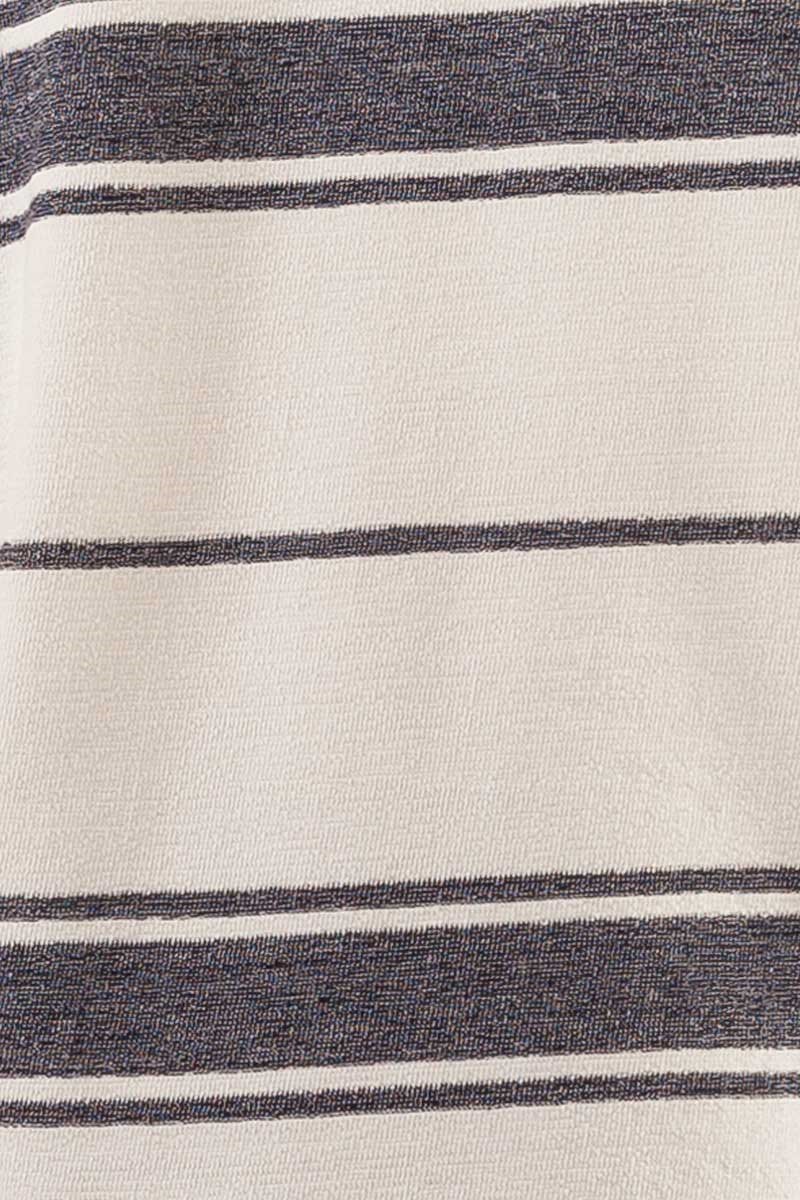 Kapüşonlu Sweatshirt - Ekru Antrasit Çizgili