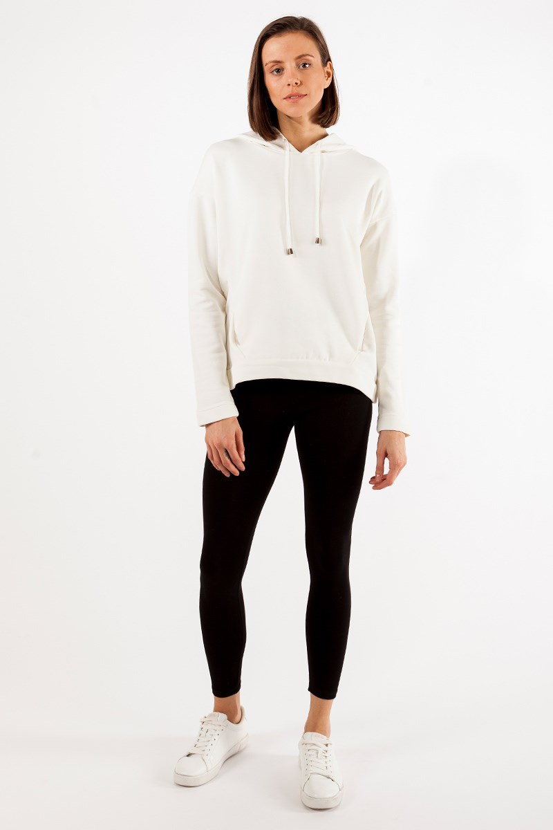 Kapüşonlu Sweatshirt - Ekru