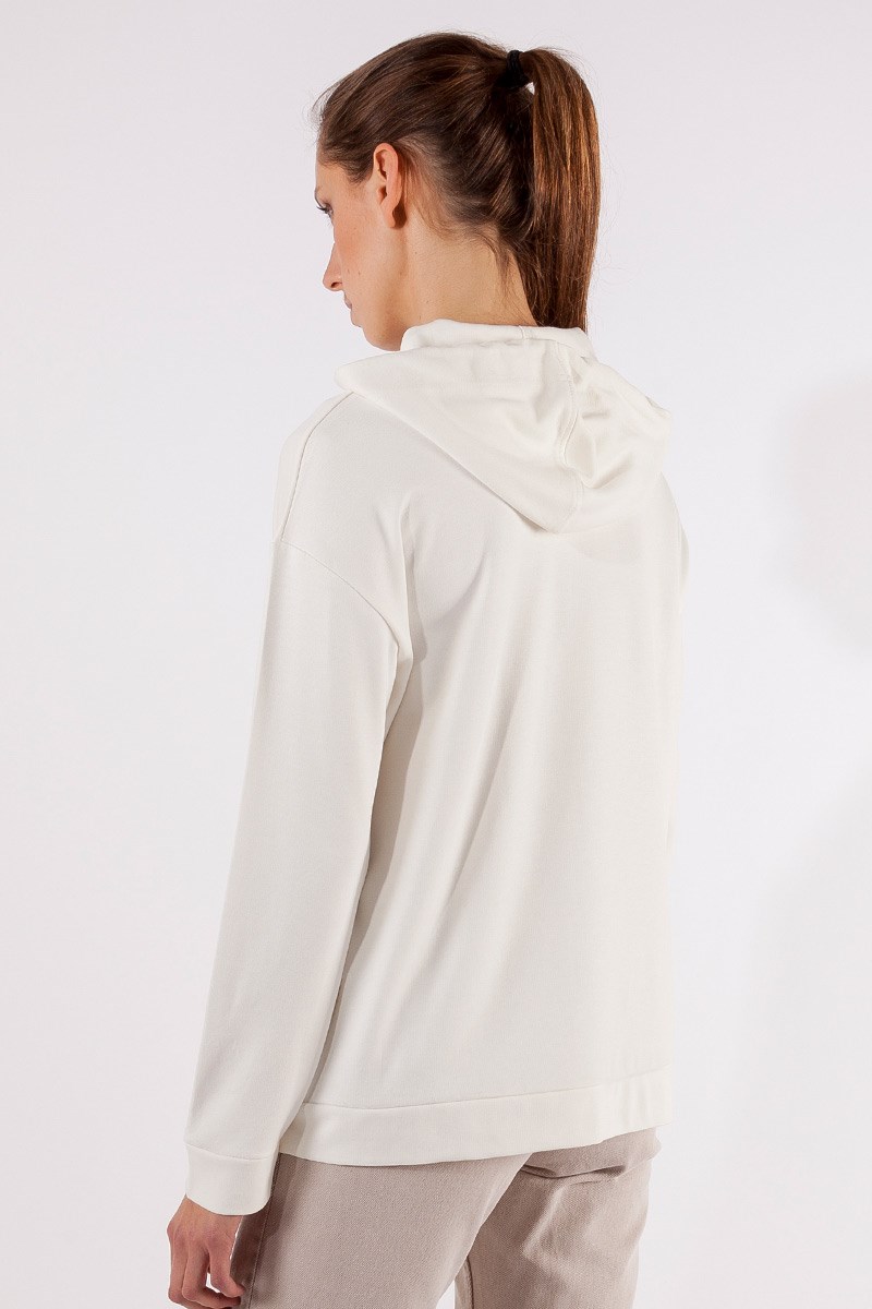 Kapüşonlu Sweatshirt - Ekru