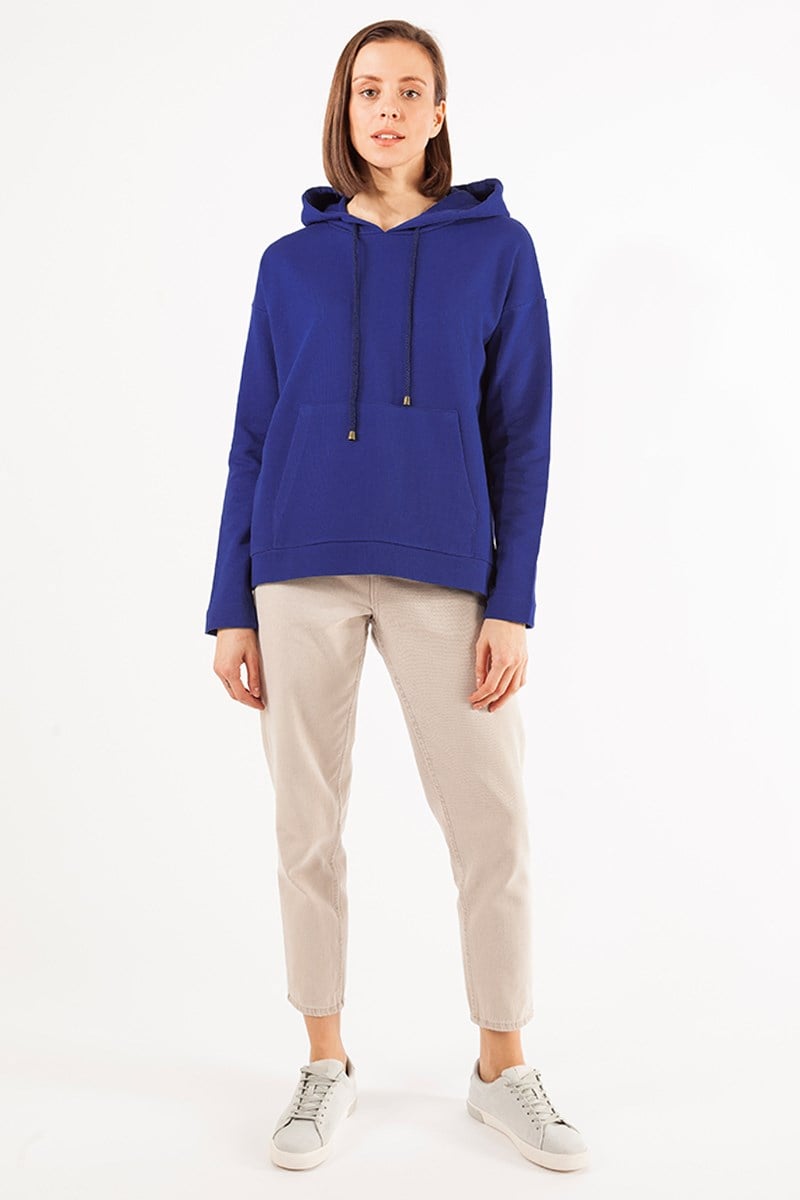 Kapüşonlu Sweatshirt - Gece Mavisi
