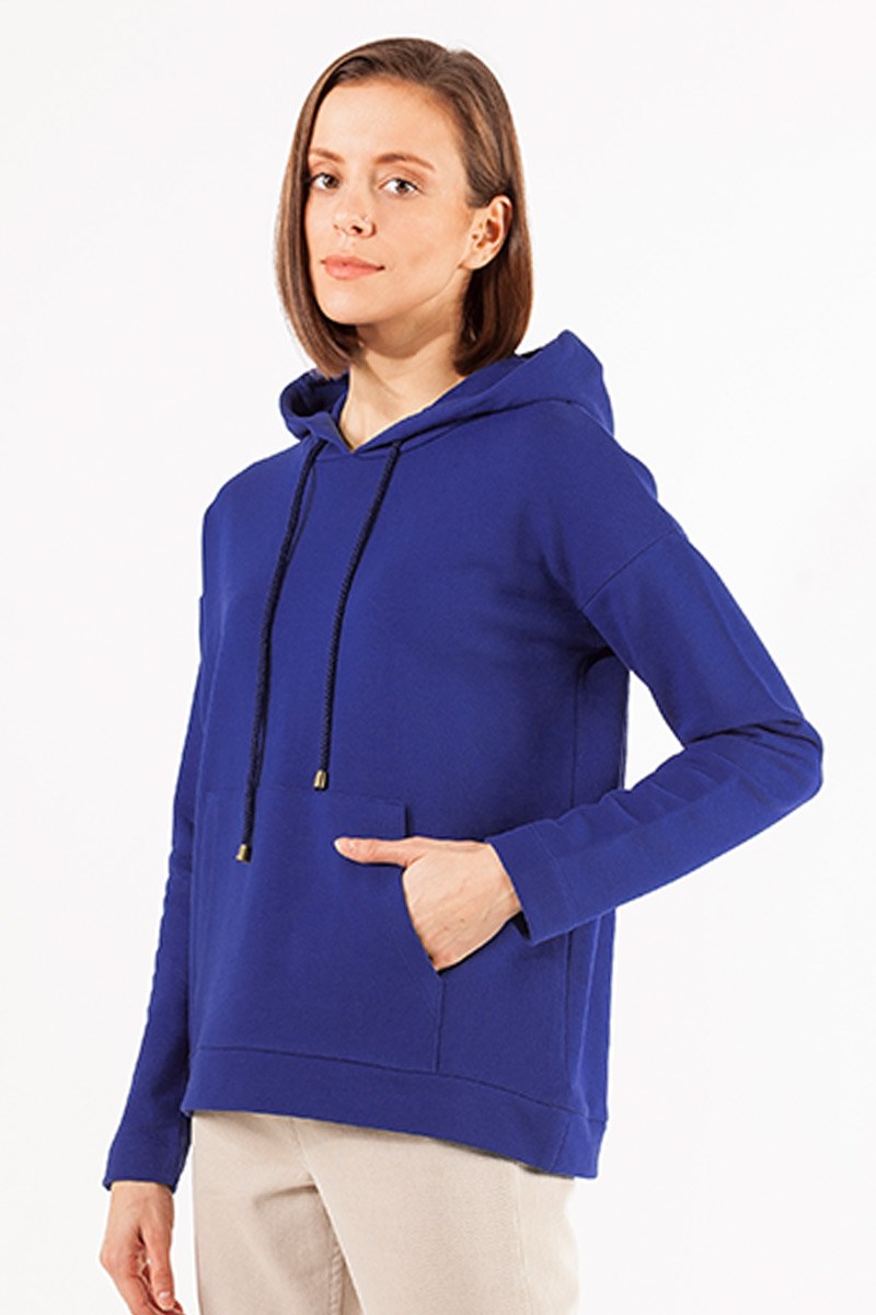Kapüşonlu Sweatshirt - Gece Mavisi