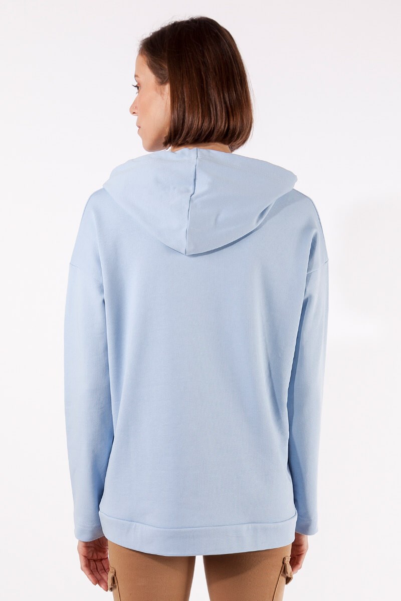 Kapüşonlu Sweatshirt - Mavi