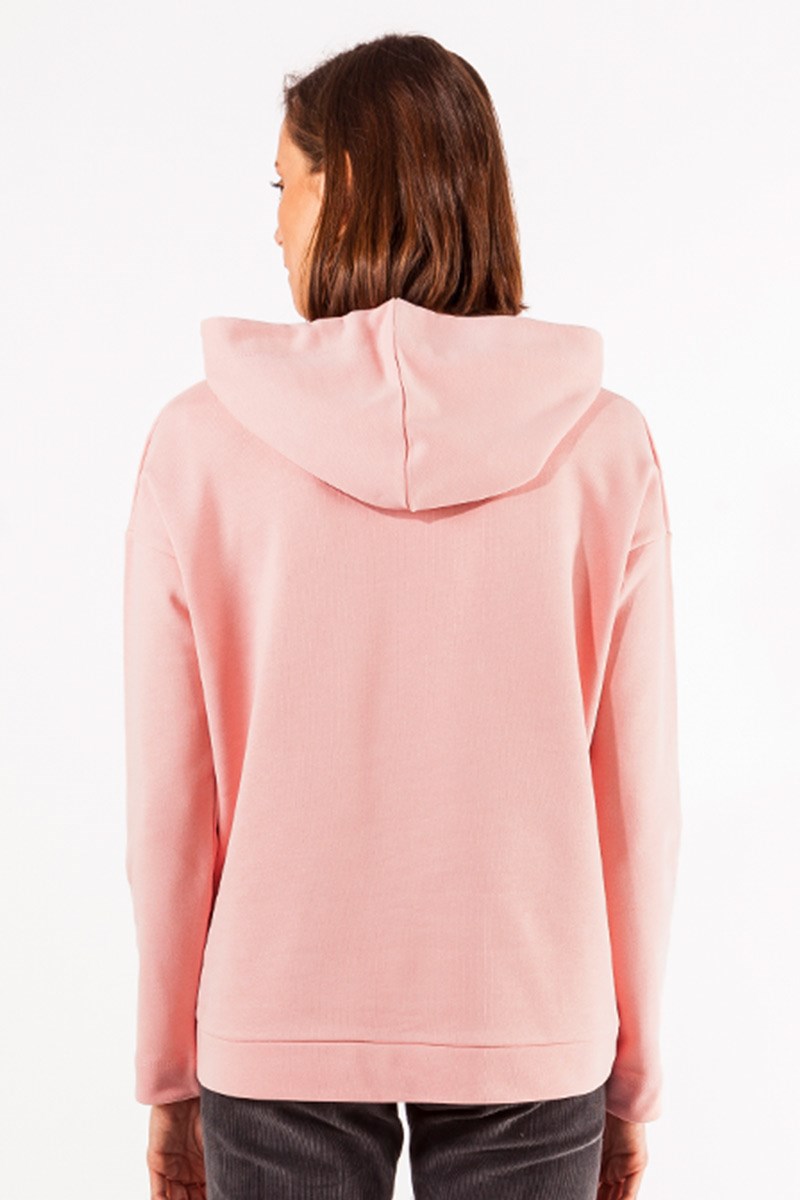 Kapüşonlu Sweatshirt - Pudra