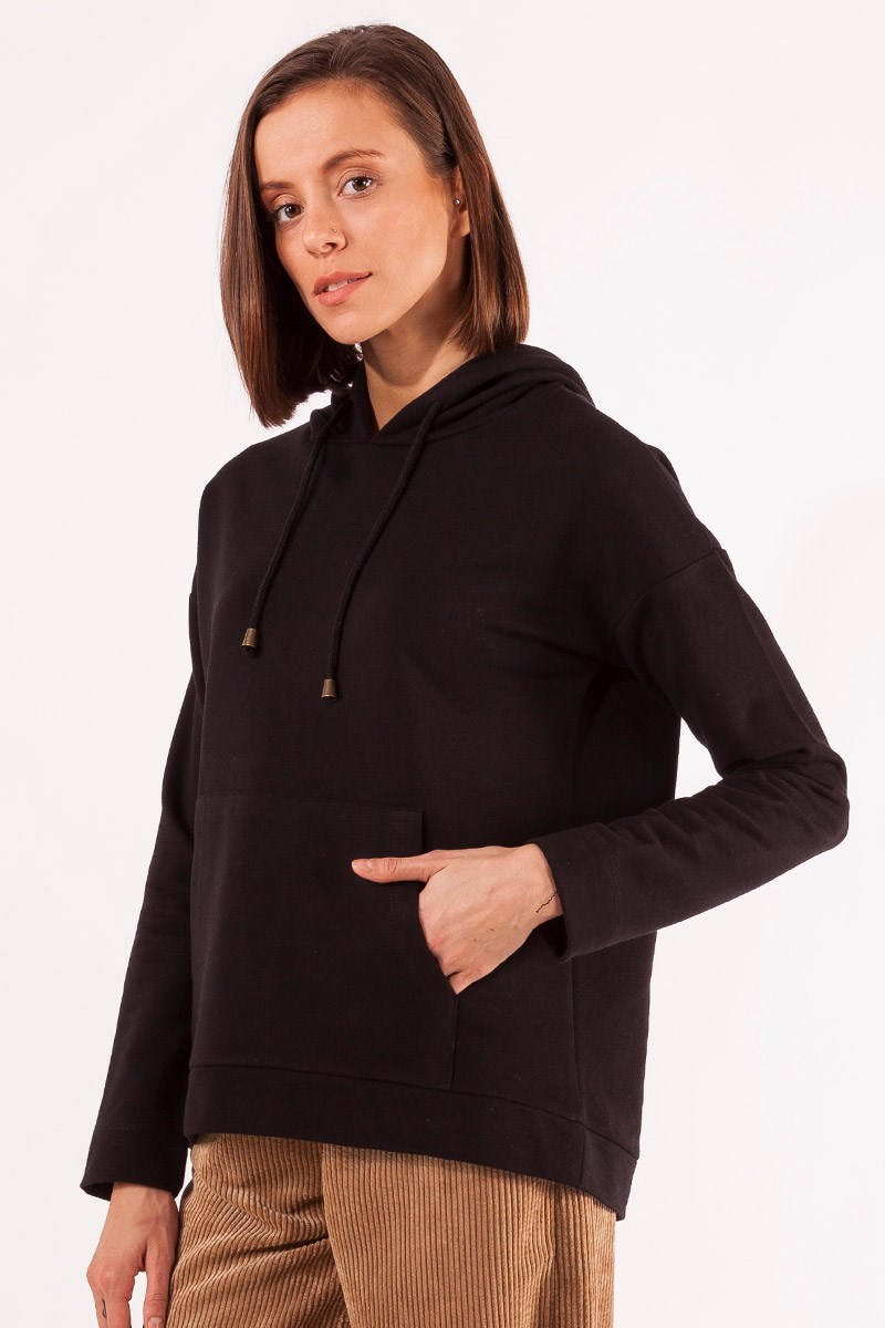 Kapüşonlu Sweatshirt - Siyah
