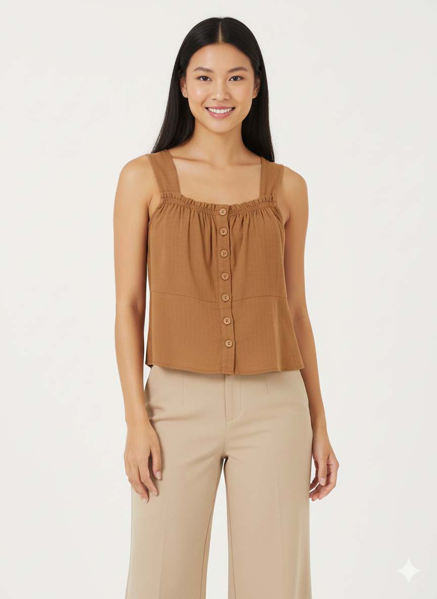 Kare Yaka Bluz - Hardal