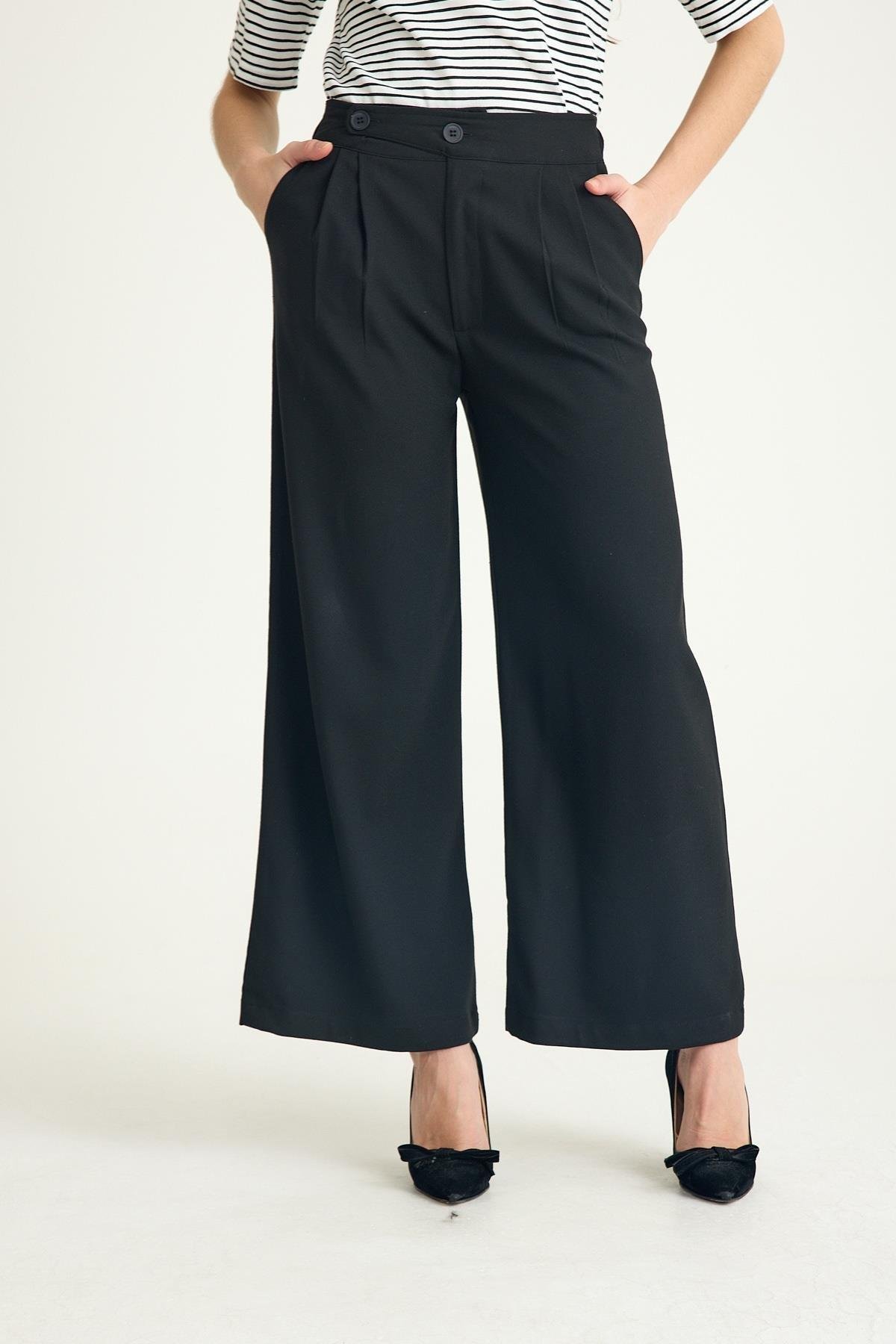 Kemer Detaylı Pantolon :Siyah