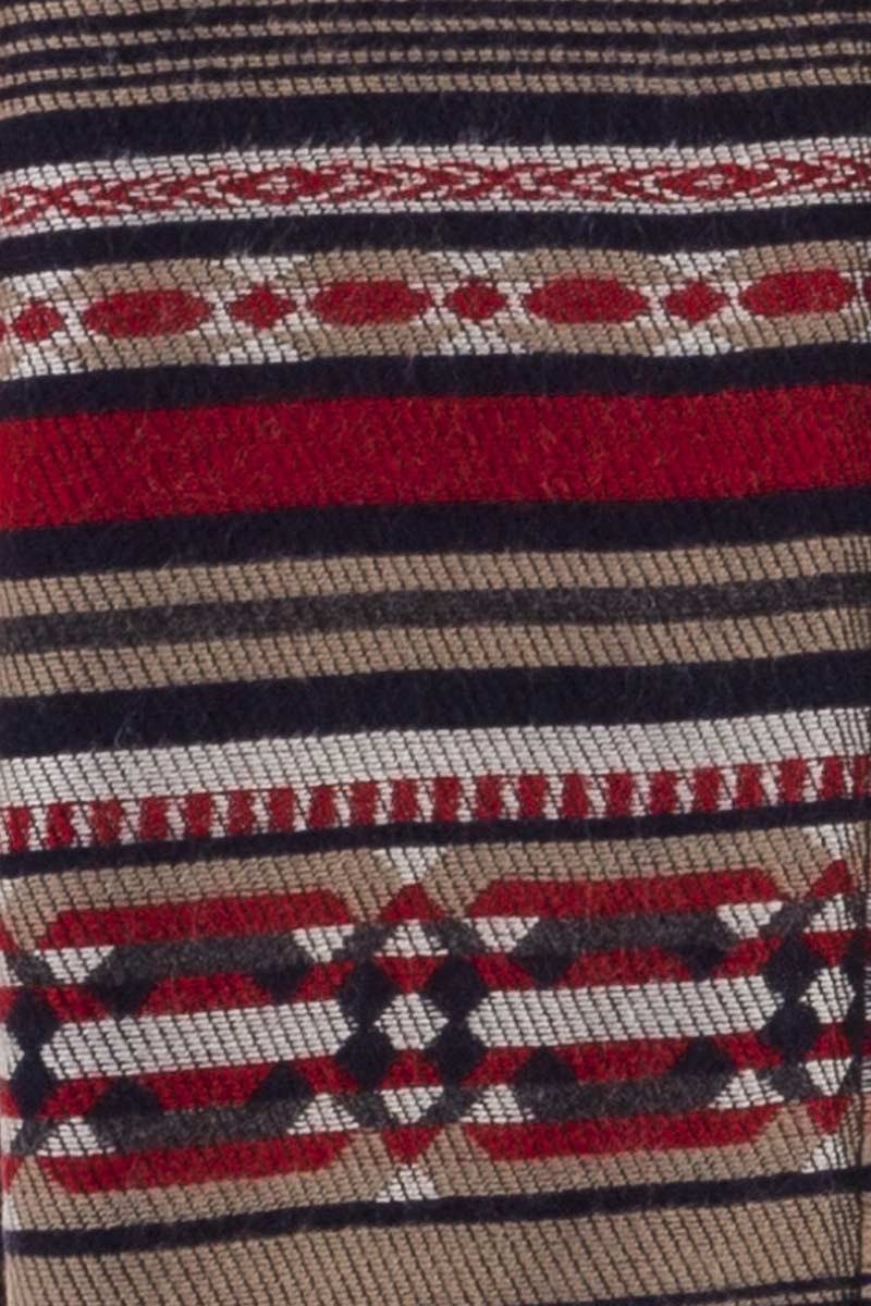 Kilim Desenli Püsküllü Şal -Kahve Desenli