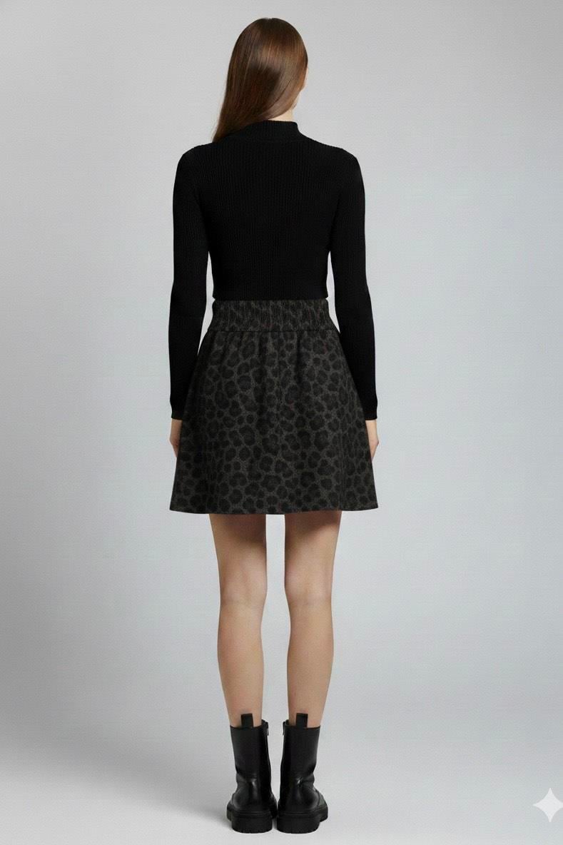 Kloş Etek - Siyah Desenli