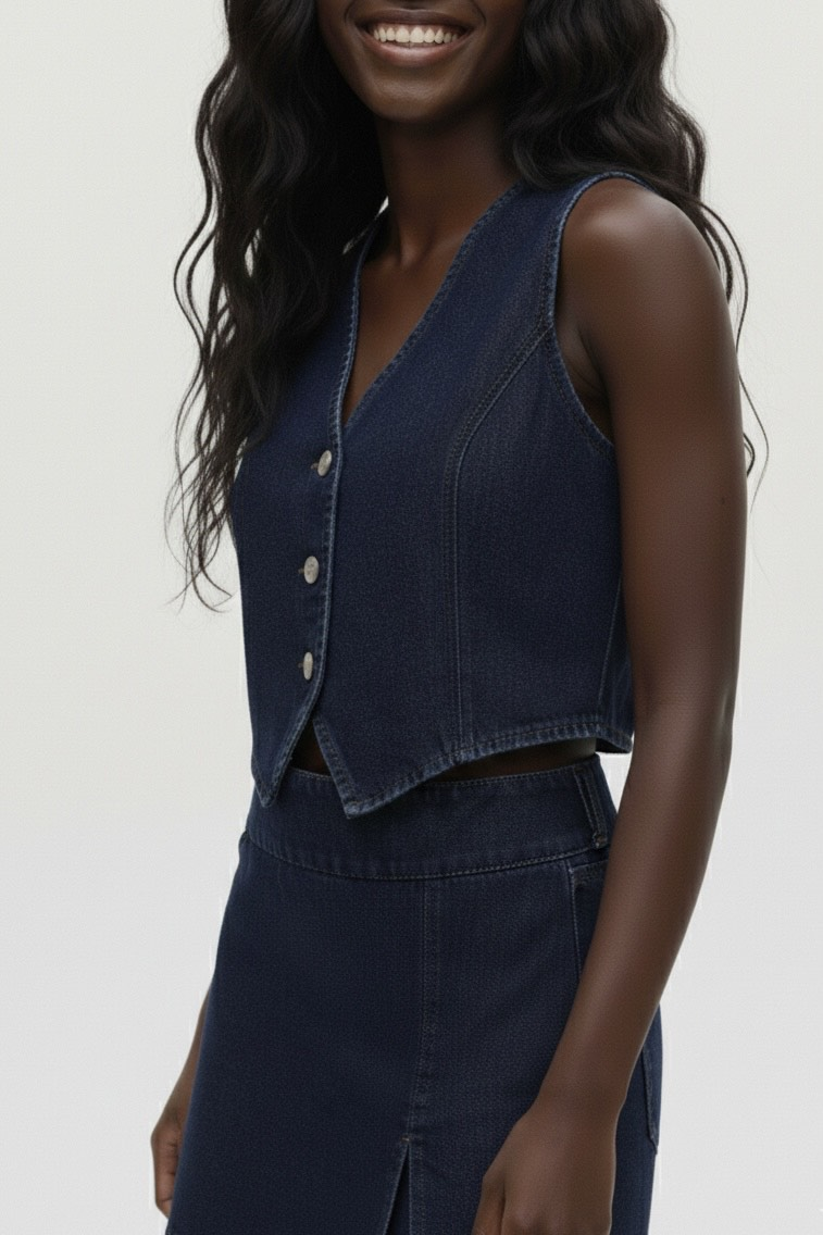 Kot Şort Etek - Lacivert