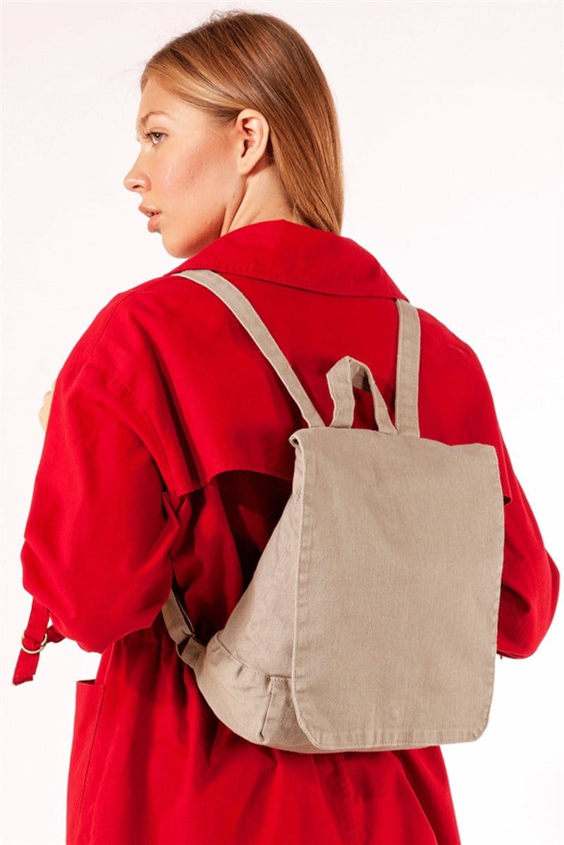 Kumaş Sırt Çantası - Bej