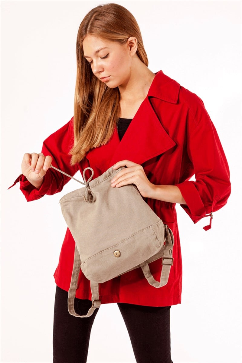 Kumaş Sırt Çantası - Bej