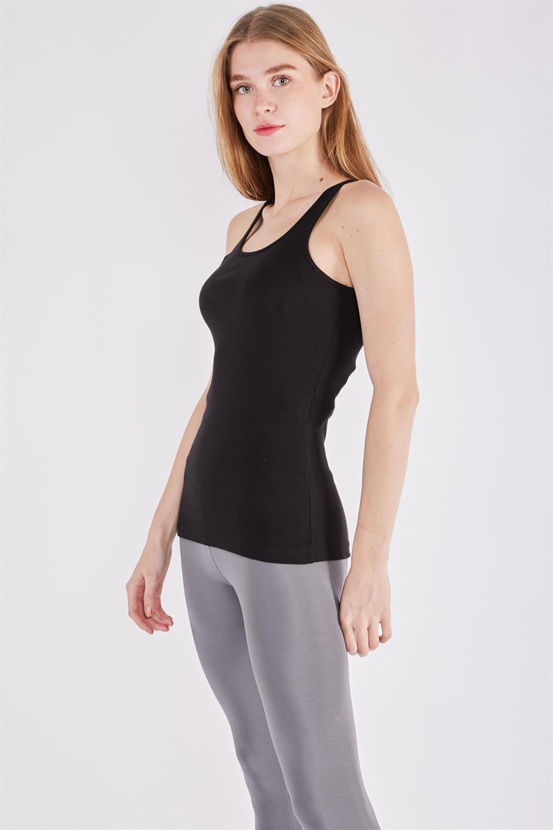 Oval Yaka Atlet- Siyah