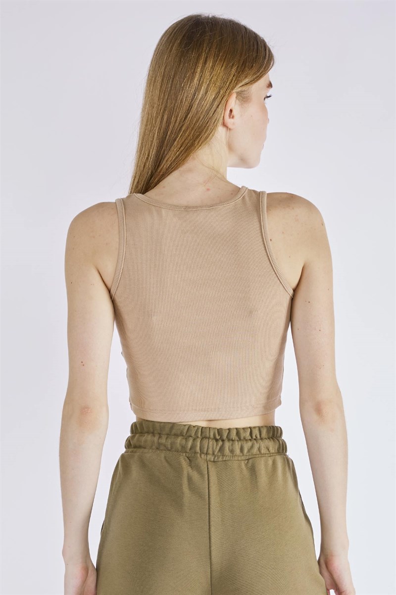 Oval Yaka Crop - Bej