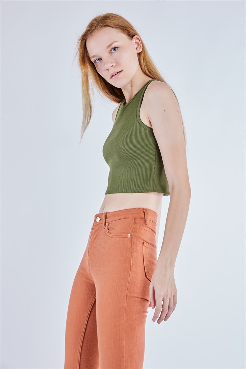 Oval Yaka Crop - Haki
