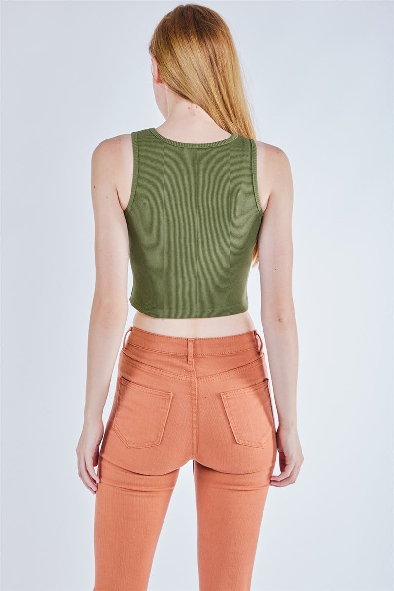 Oval Yaka Crop - Haki