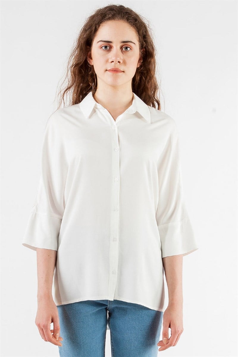Oversize Gömlek - Ekru