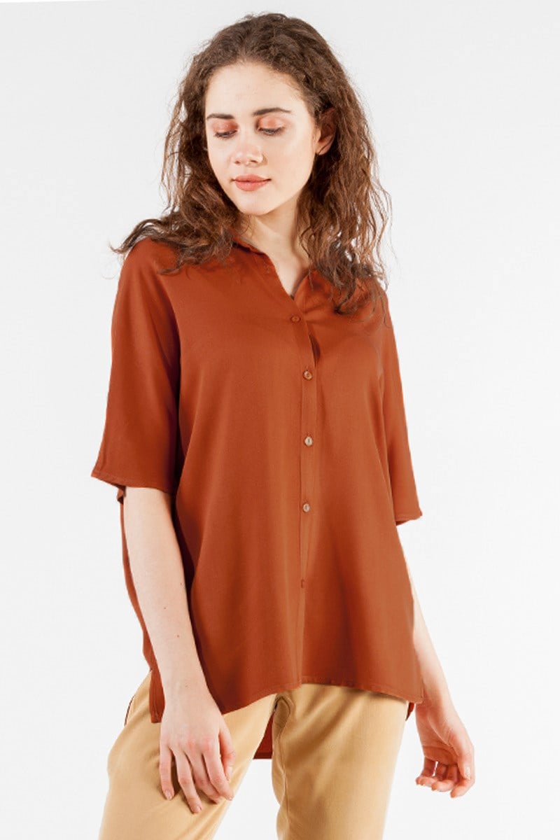 Oversize Gömlek - Kiremit