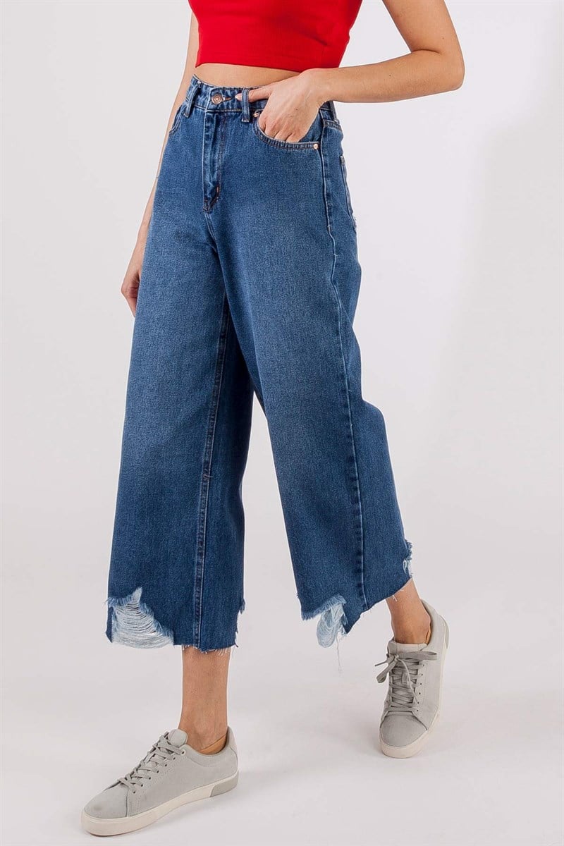 Paça Lazerli Jean Pantolon - Lacivert