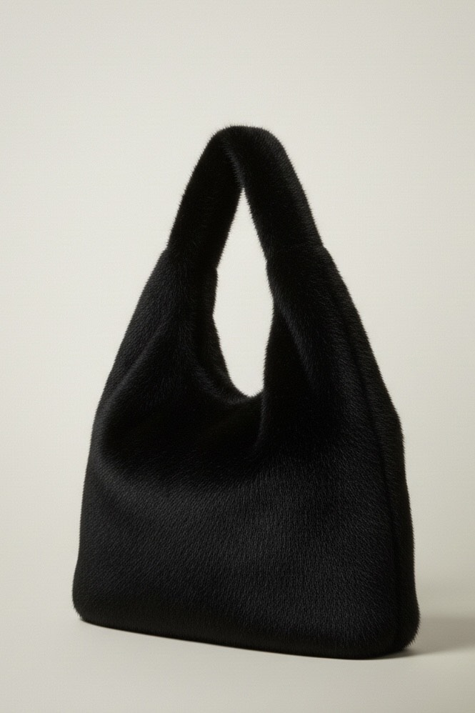 Peluş Çanta - Siyah