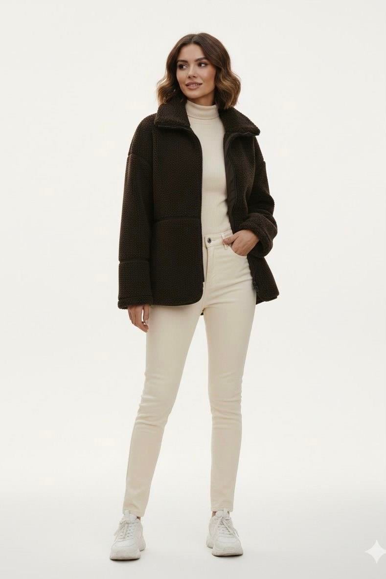 Peluş Ceket-Kahverengi