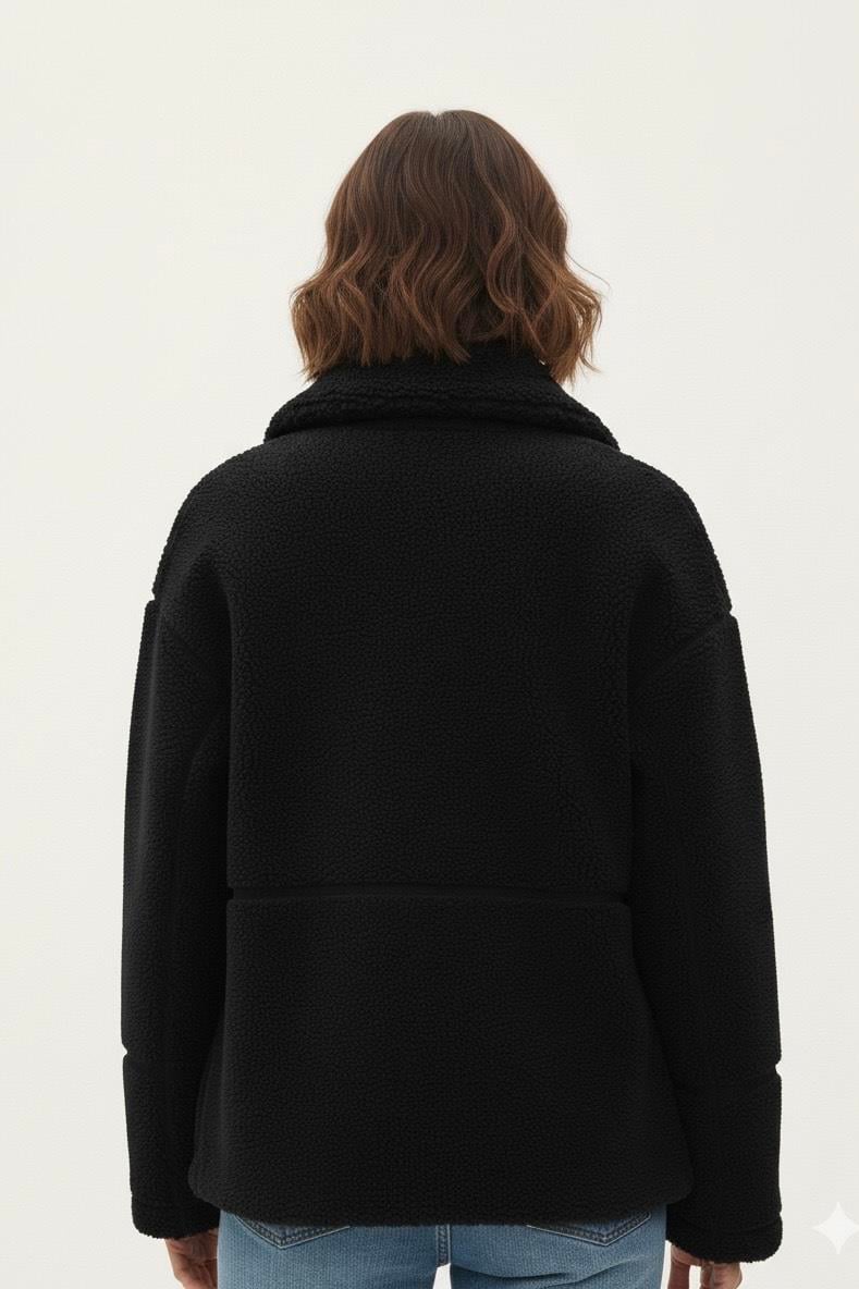 Peluş Ceket-Siyah