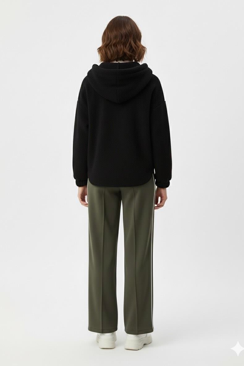 Peluş Sweatshirt-Siyah