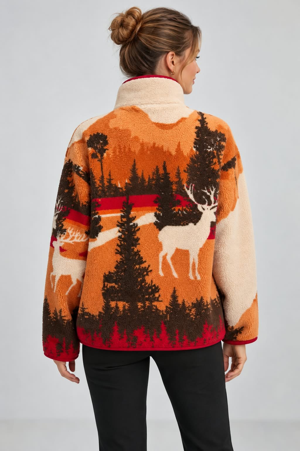 Peluş Teddy Ceket-Kahverengi