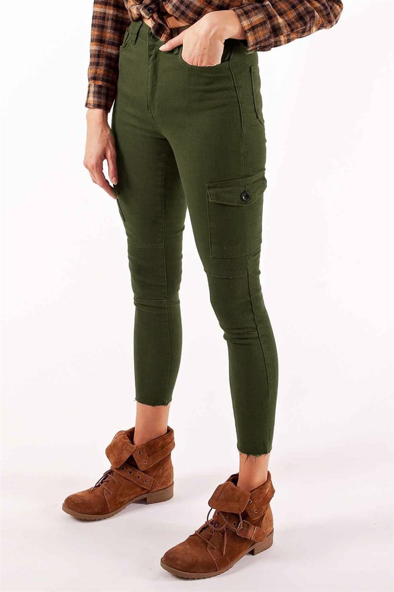 Slim Kargo Pantolon Haki