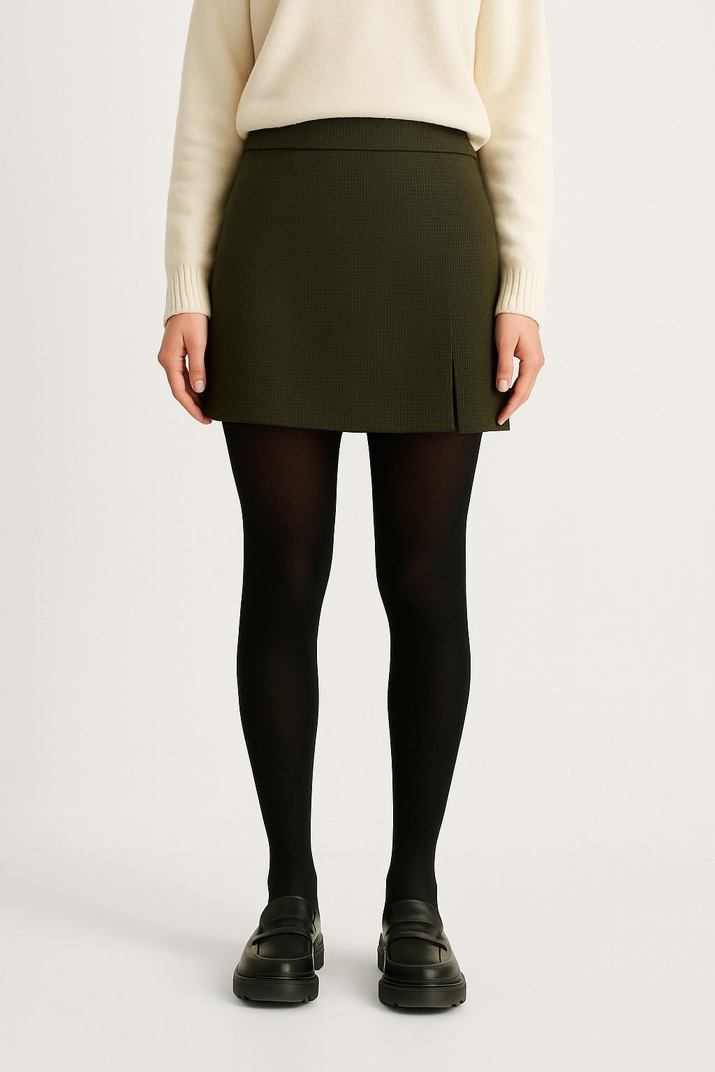 Şort Etek-Haki Desenli