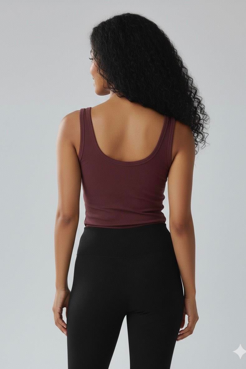 Süs Düğmeli Atlet - Mürdüm