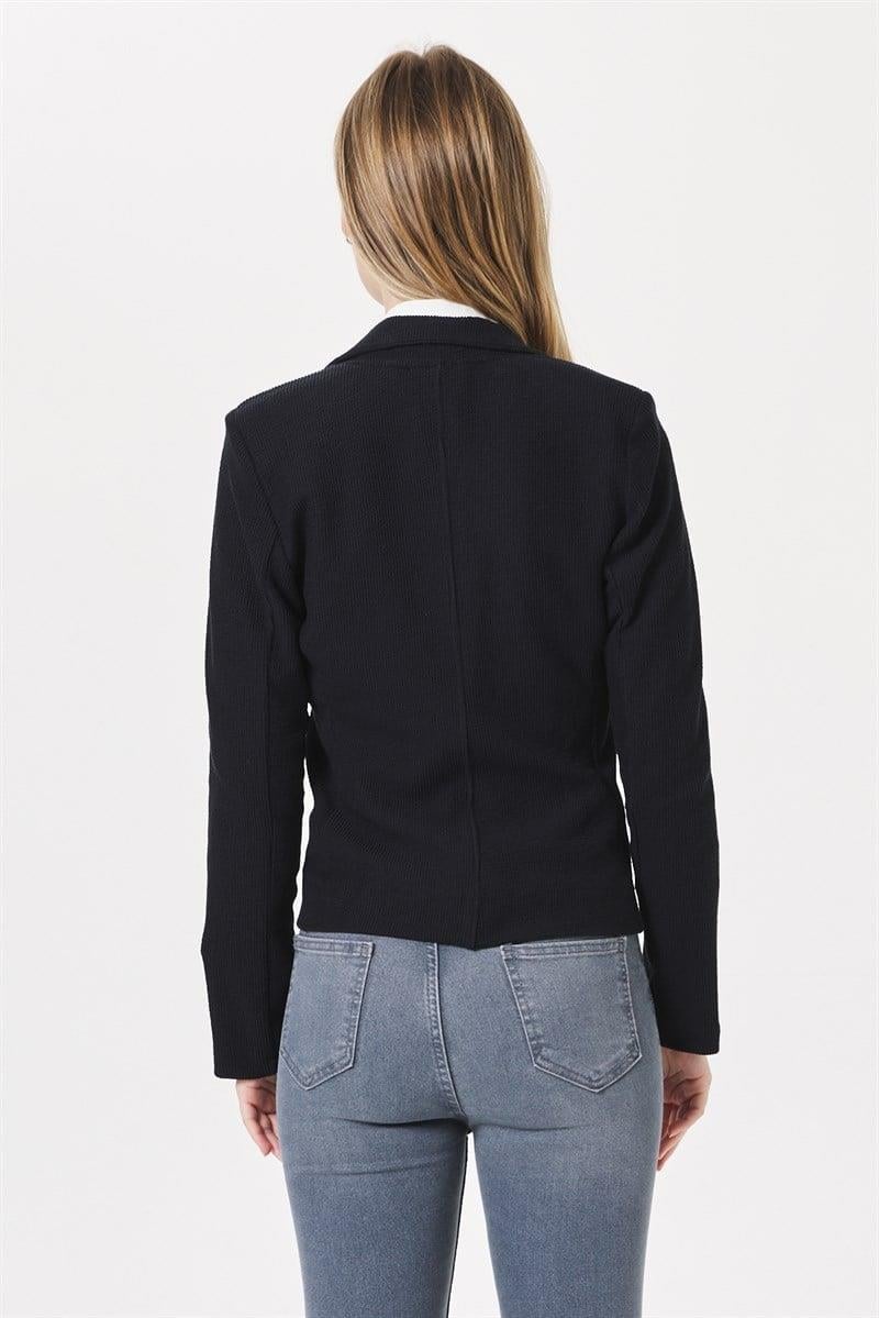 Tek Düğmeli Ceket-Siyah